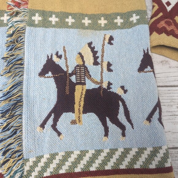 Clair Designs Lew Magram Sweater OS Vintage Western Native Art Tapestry Cardigan - Picture 3 of 9